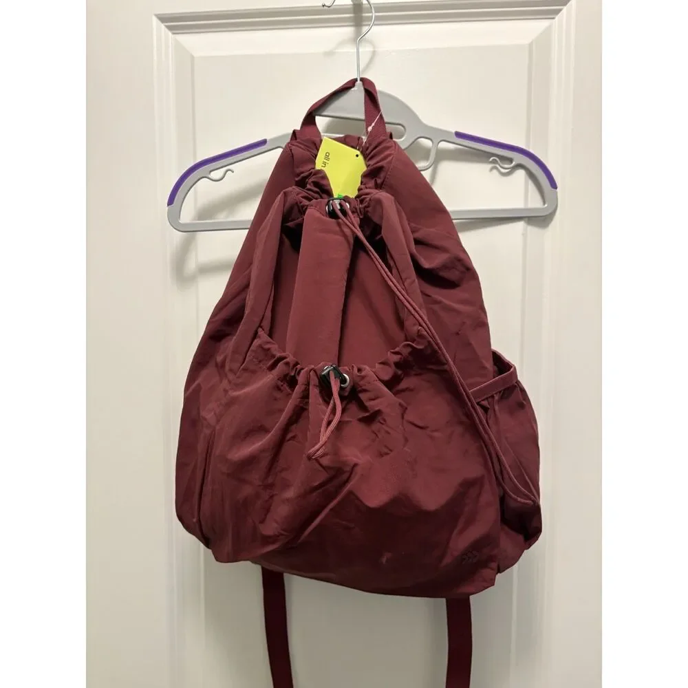 All in Motion Wine Color Sack Backpack NWT Cinch Drawstring Sport Bag 15x17